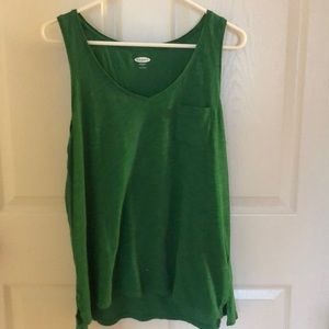 Green sleeveless v- neck top